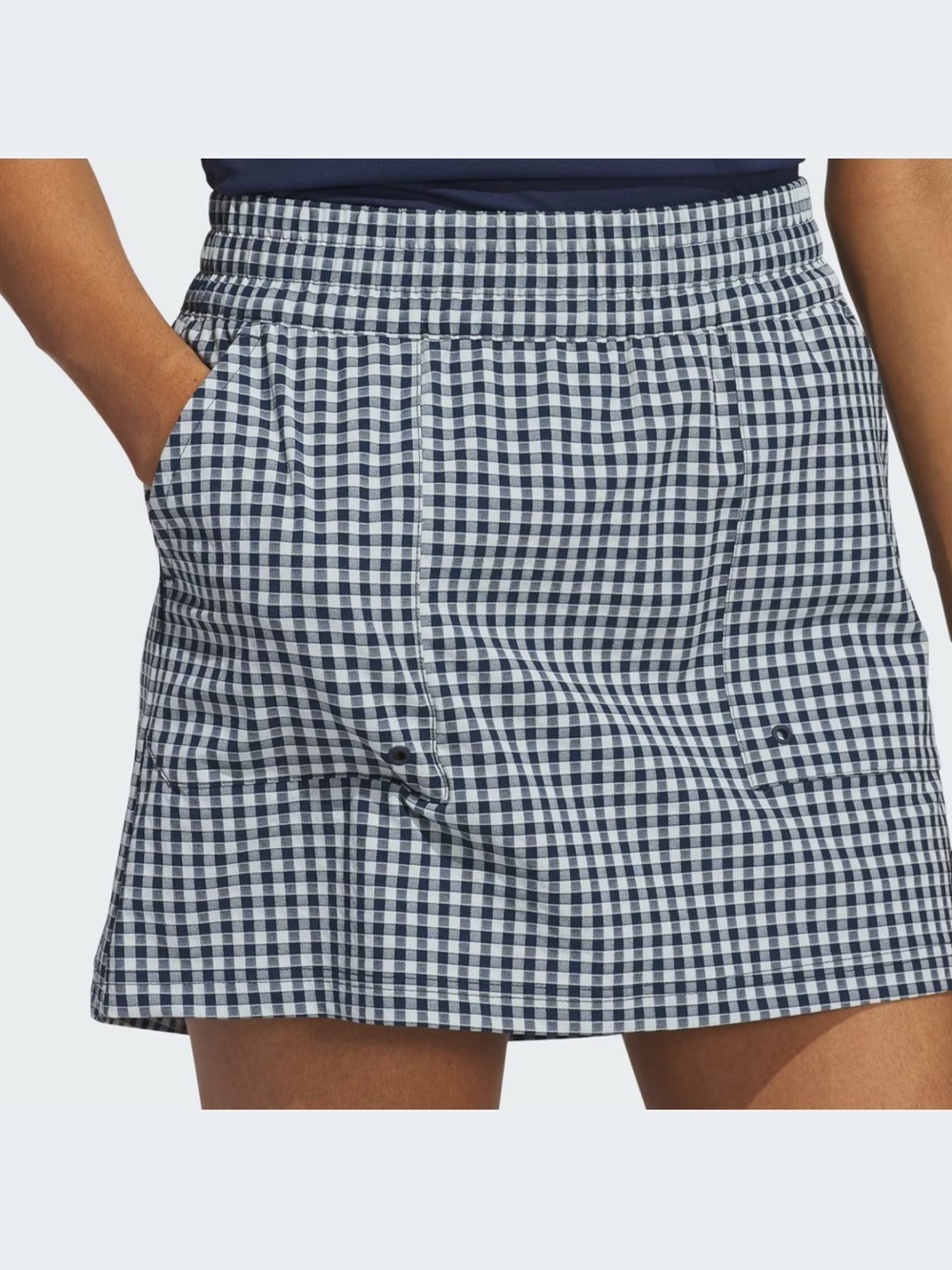 adidas Navy and White Gingham Golf Skirt